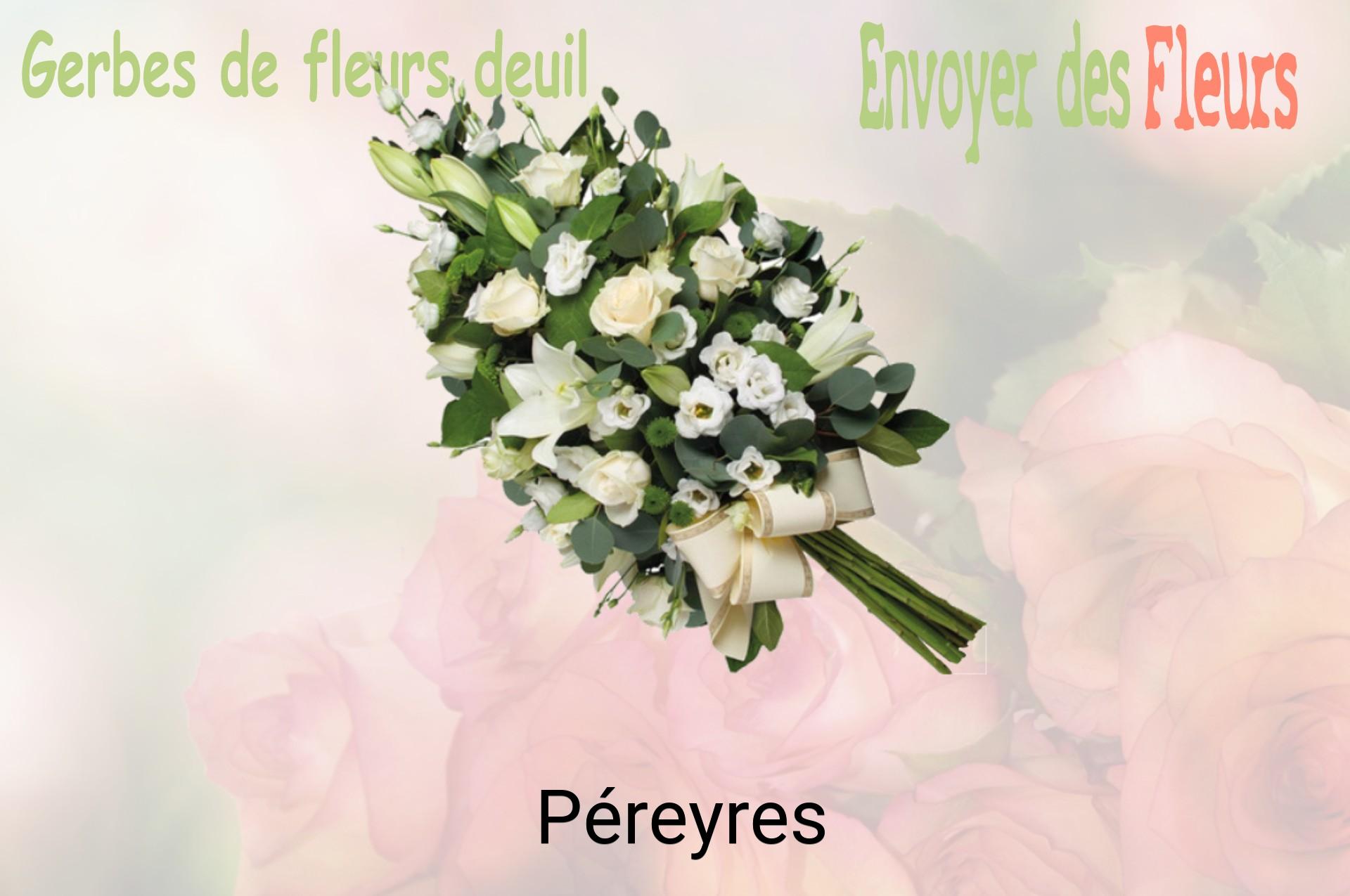Gerbe de fleurs de deuil livrée à Péreyres